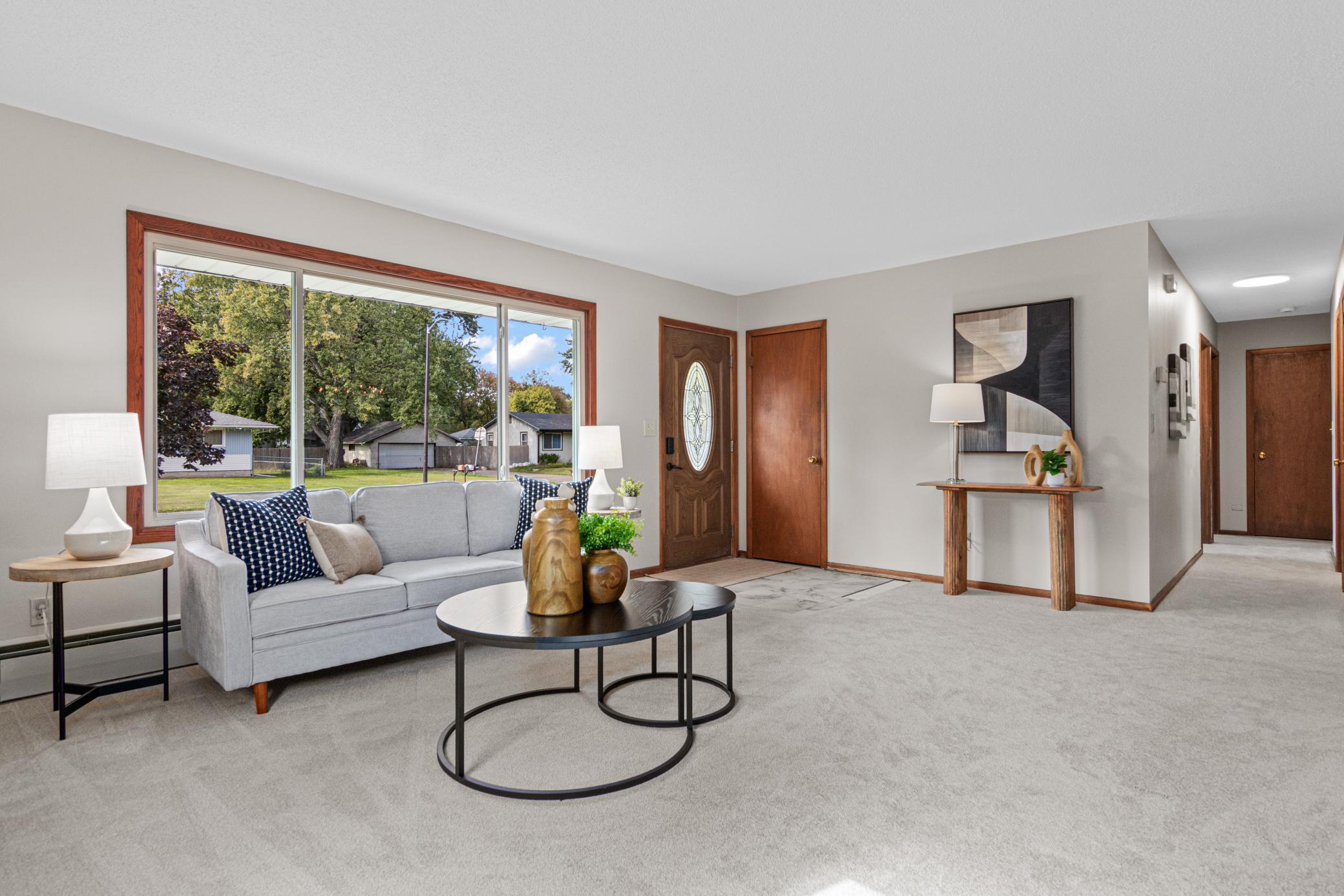 Bright, refreshed interiors set the tone inside.