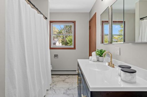 A refreshed full bath with thoughtful updates.