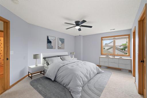 Upper Level Primary Bedroom Virtually Staged