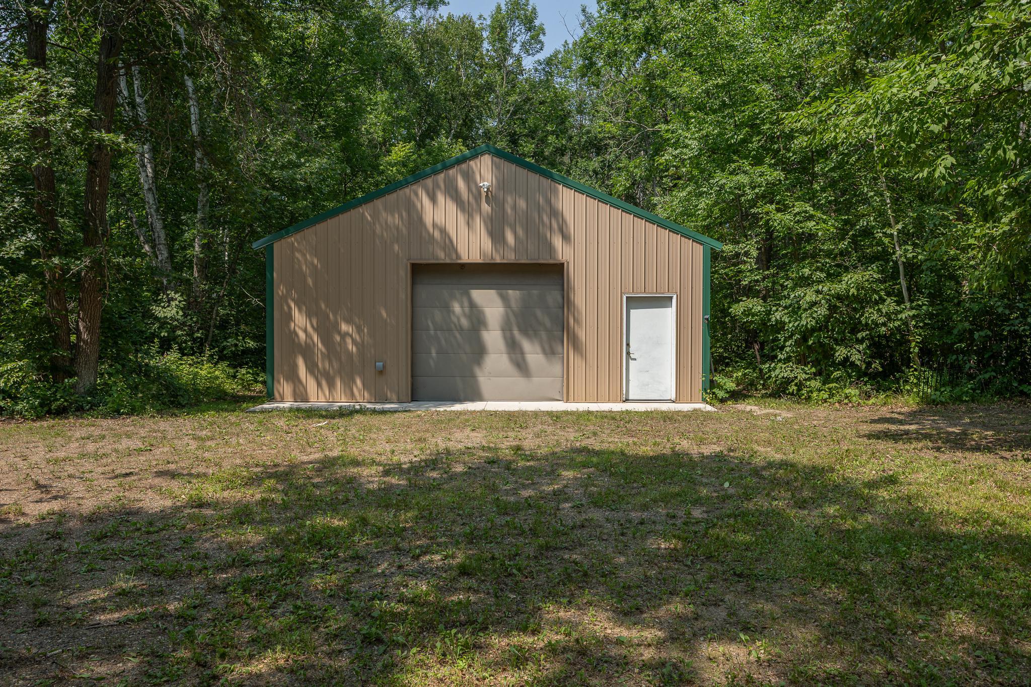 Front view of pole barn