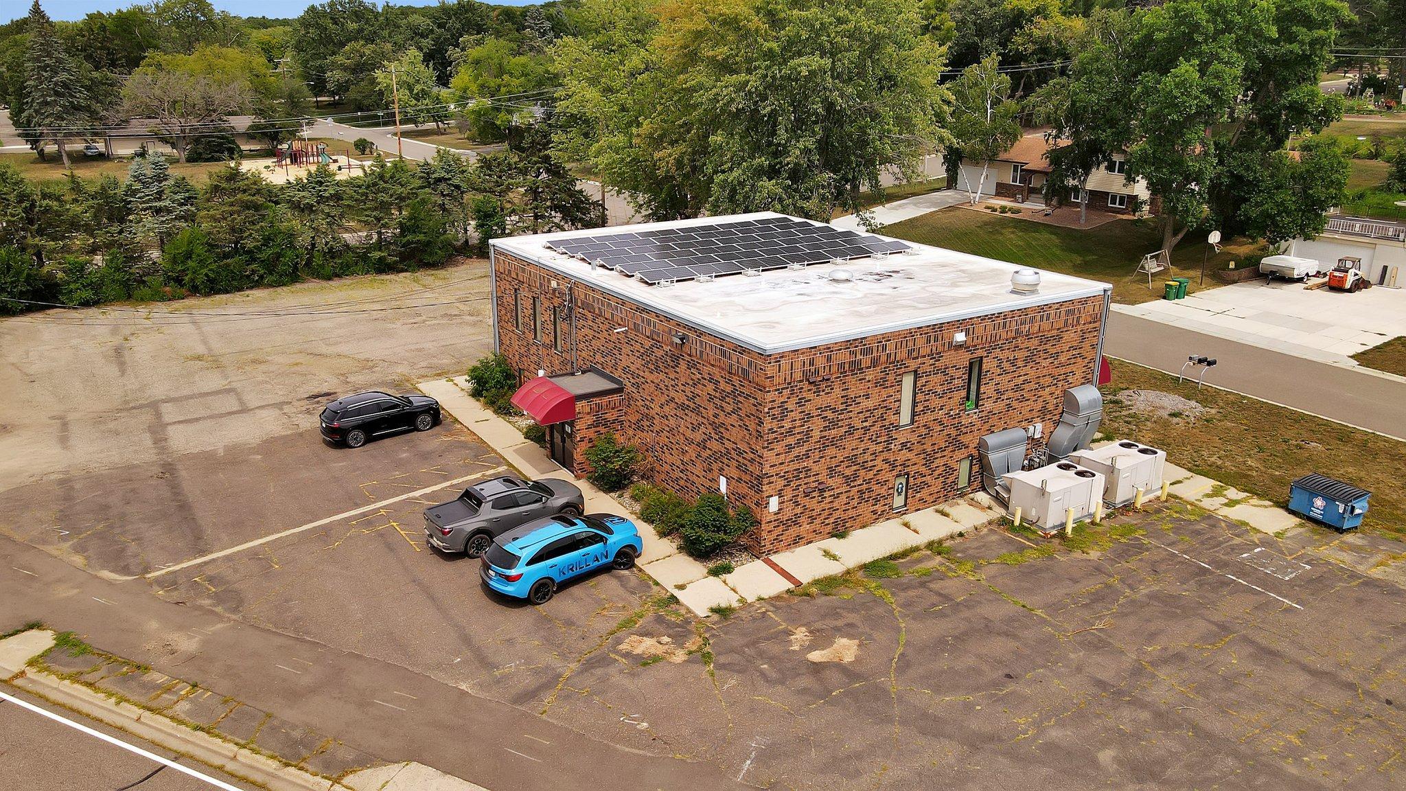 Outside w/solar on roof.