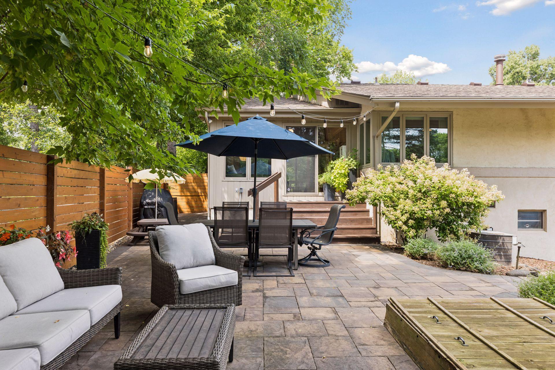Backyard patio perfect for entertaining or relaxing