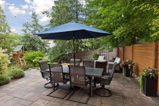 Expanded backyard patio perfect for entertaining or relaxing