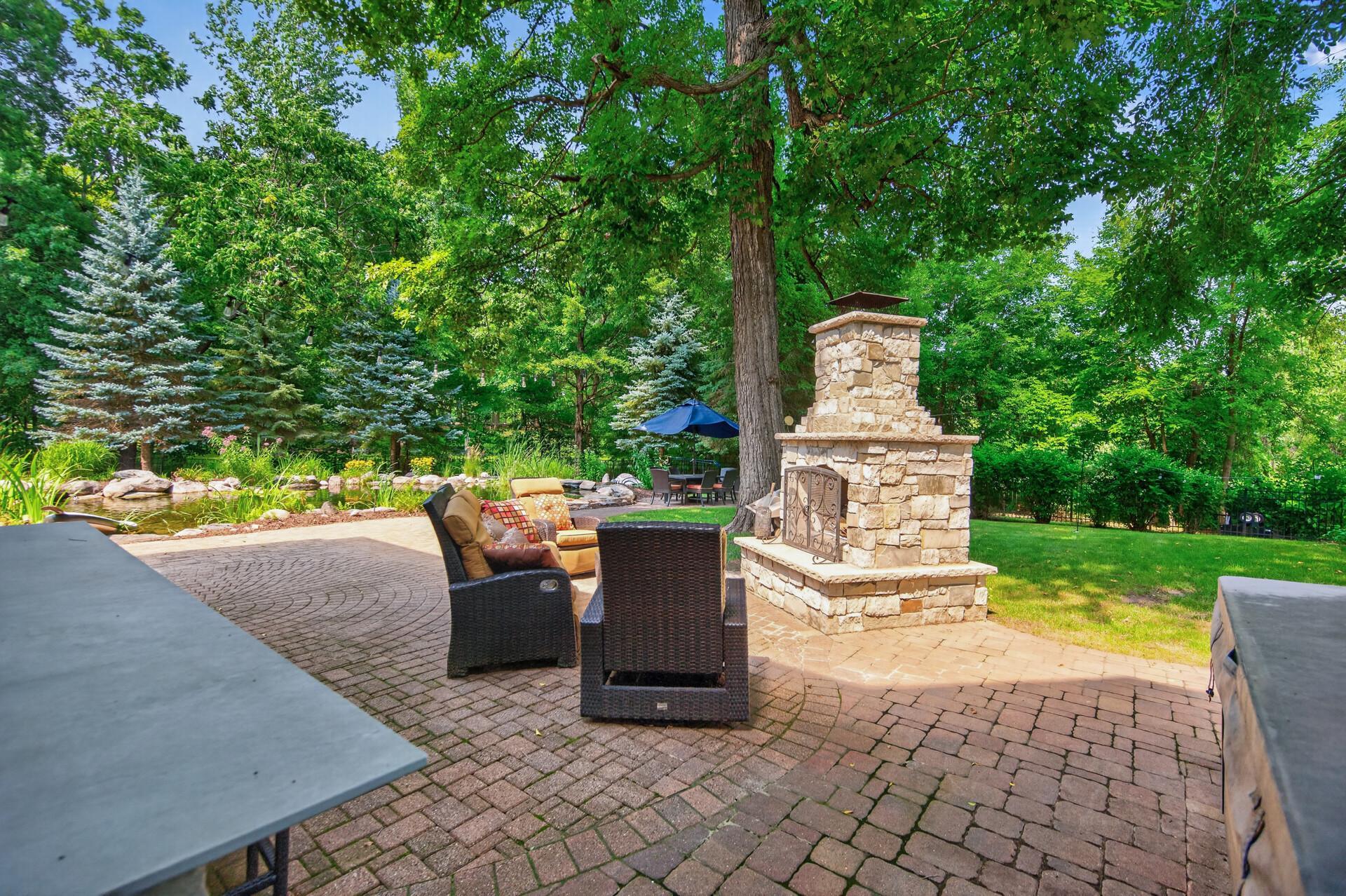 Stone natural fireplace