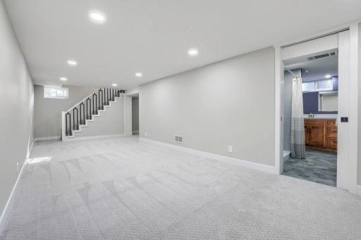 Lower Level Living Room Towards Stairs