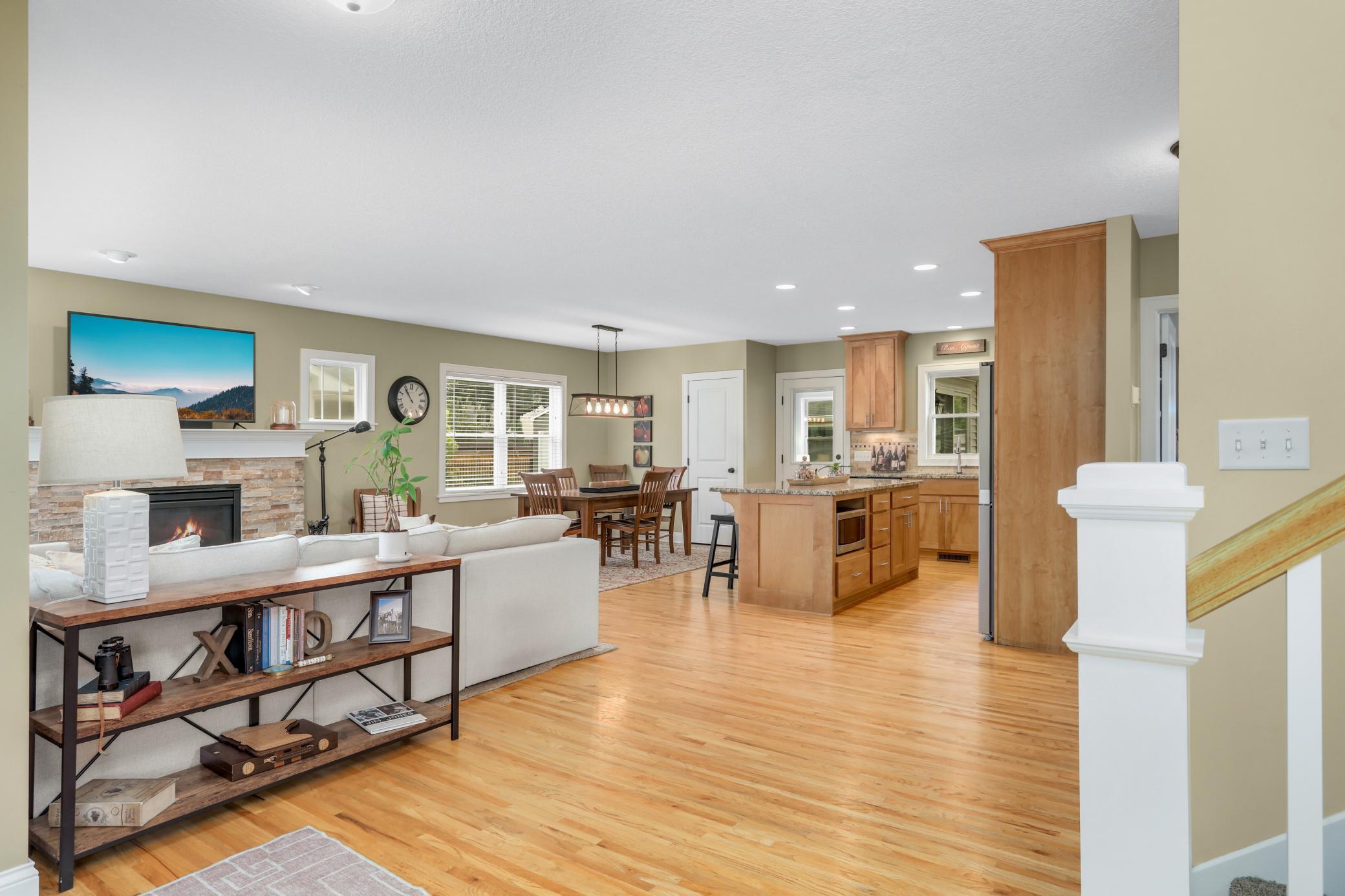 The large open floor plan is ideal for entertaining.