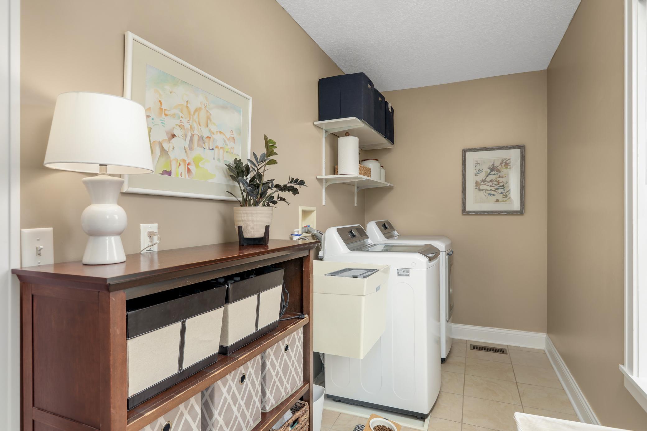 No more carrying laundry up and down stairs with the second floor laundry.