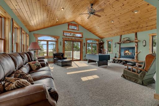 Sliding glass door leading out to the deck