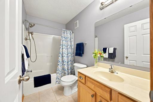Full bathroom on upper level.