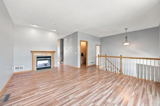 Coat closet and 1/2 bath at the top of stairs as come up from the front entry.