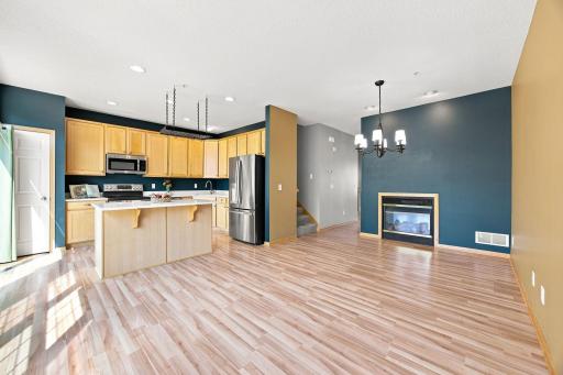 Kitchen is open to dining room area.