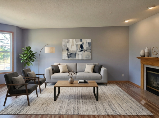 AI Virtually staged living room