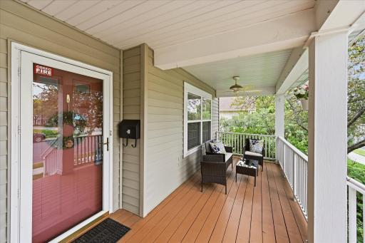 The inviting front porch offers a peaceful place to unwind.