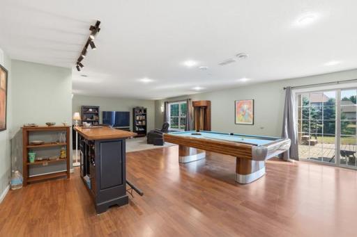 Lower level rec room with so spaces to enjoy