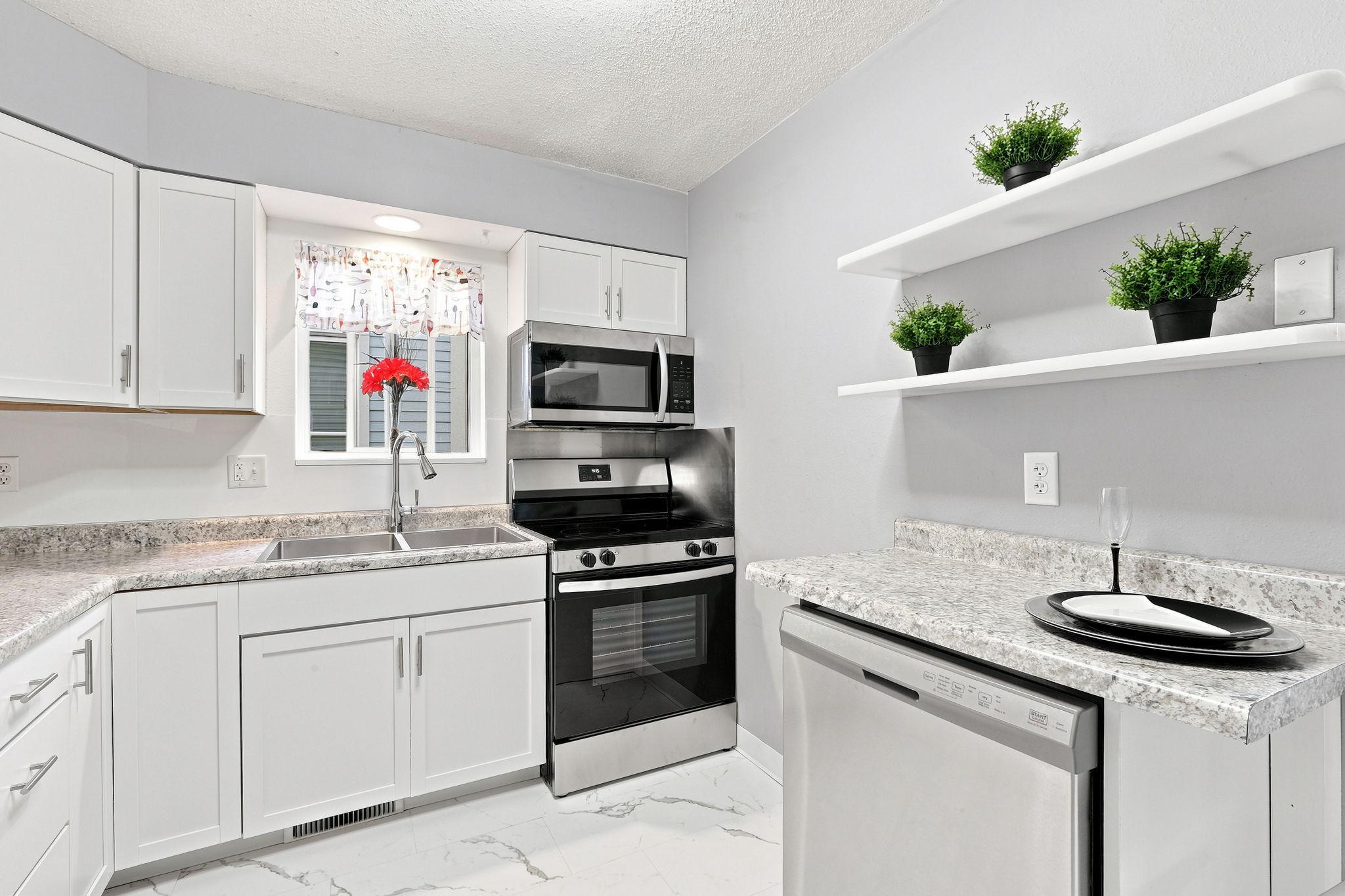 Includes a dishwasher