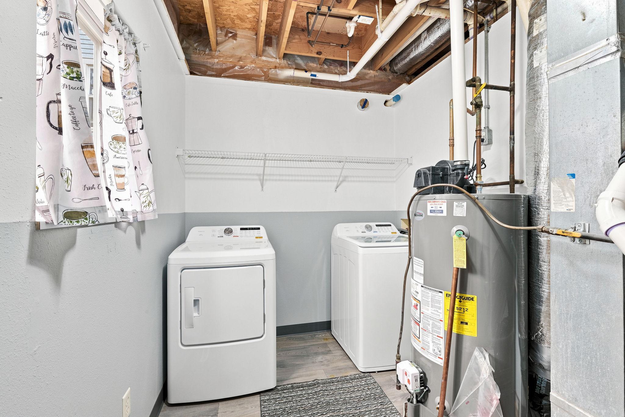 Main level laundry and utiliy room