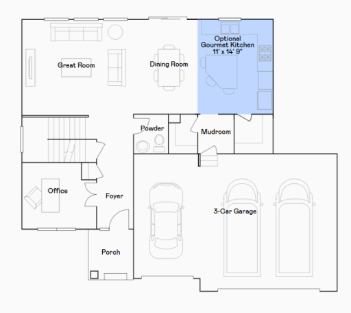 Sinclair main level floorplan.