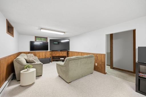 Lower level - just half of the open area that is being used more as a family room / tv area.