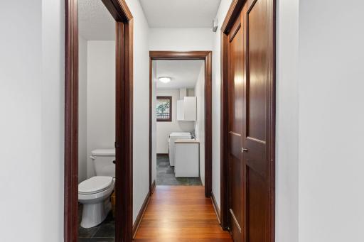 Convenient main level bath next to the laundry room and off the kitchen.