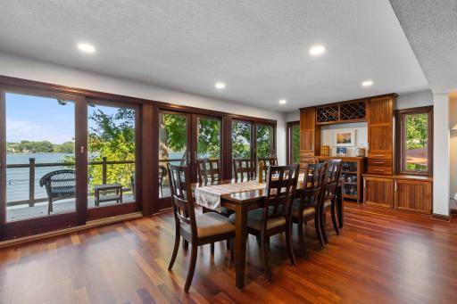 Dining area is an entertainers dream with flexible space to create an intimate evening or accomodate a large dinner party.