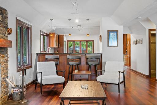 Main floor offers natural light throughout with a seamless flow into the kitchen and dining areas.