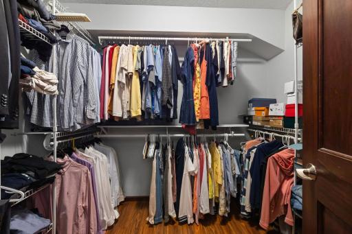 Generous sized walk in closet located through the primary bedroom's bath.