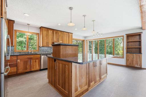 Built-in Microwave cabinet in center island