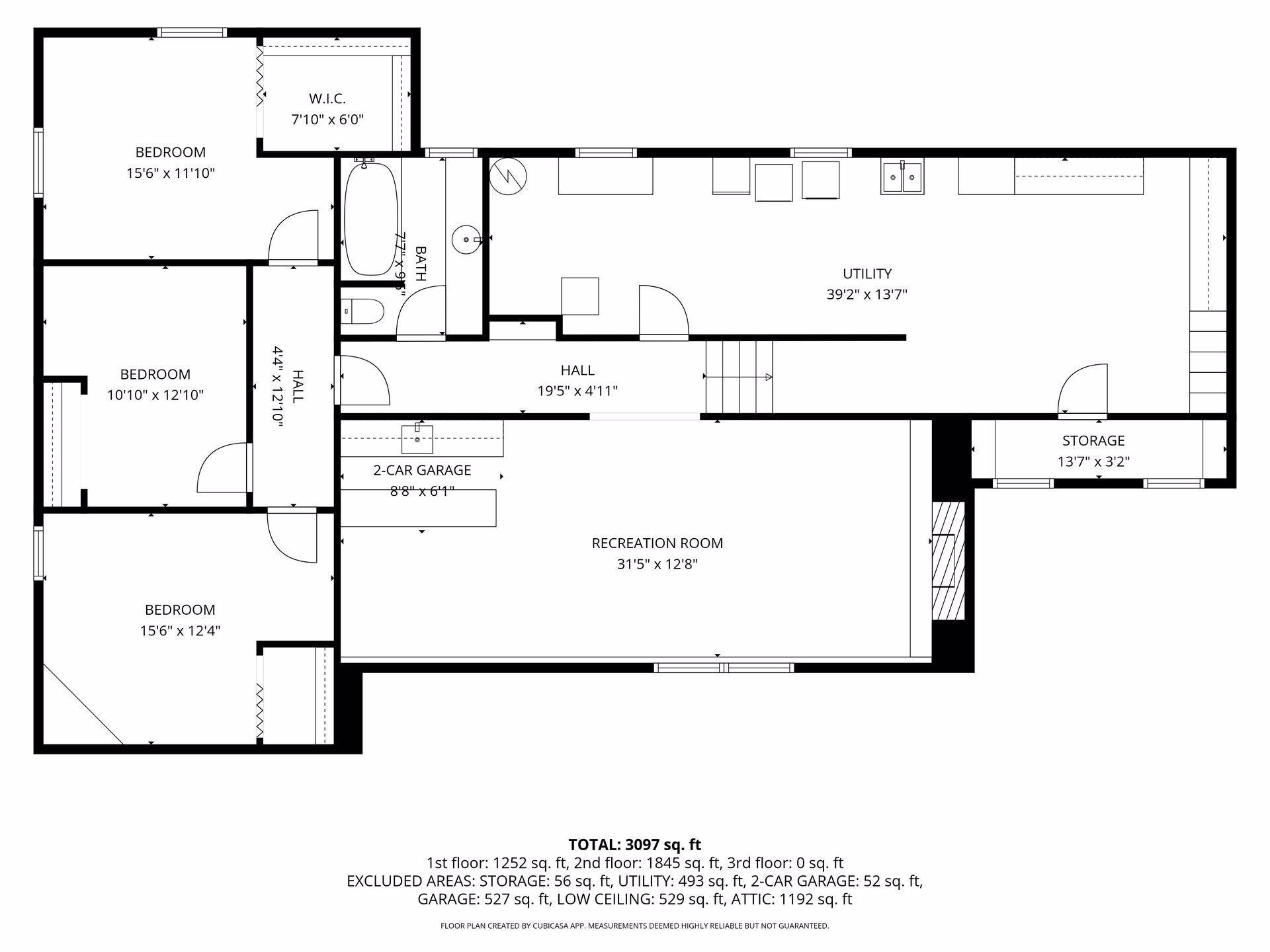 Lower level floor plan.