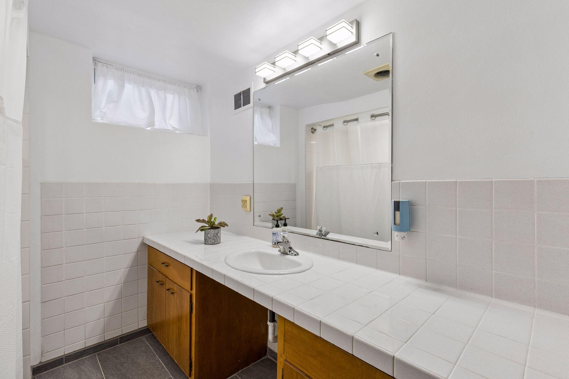 Full bathroom on the lower level.
