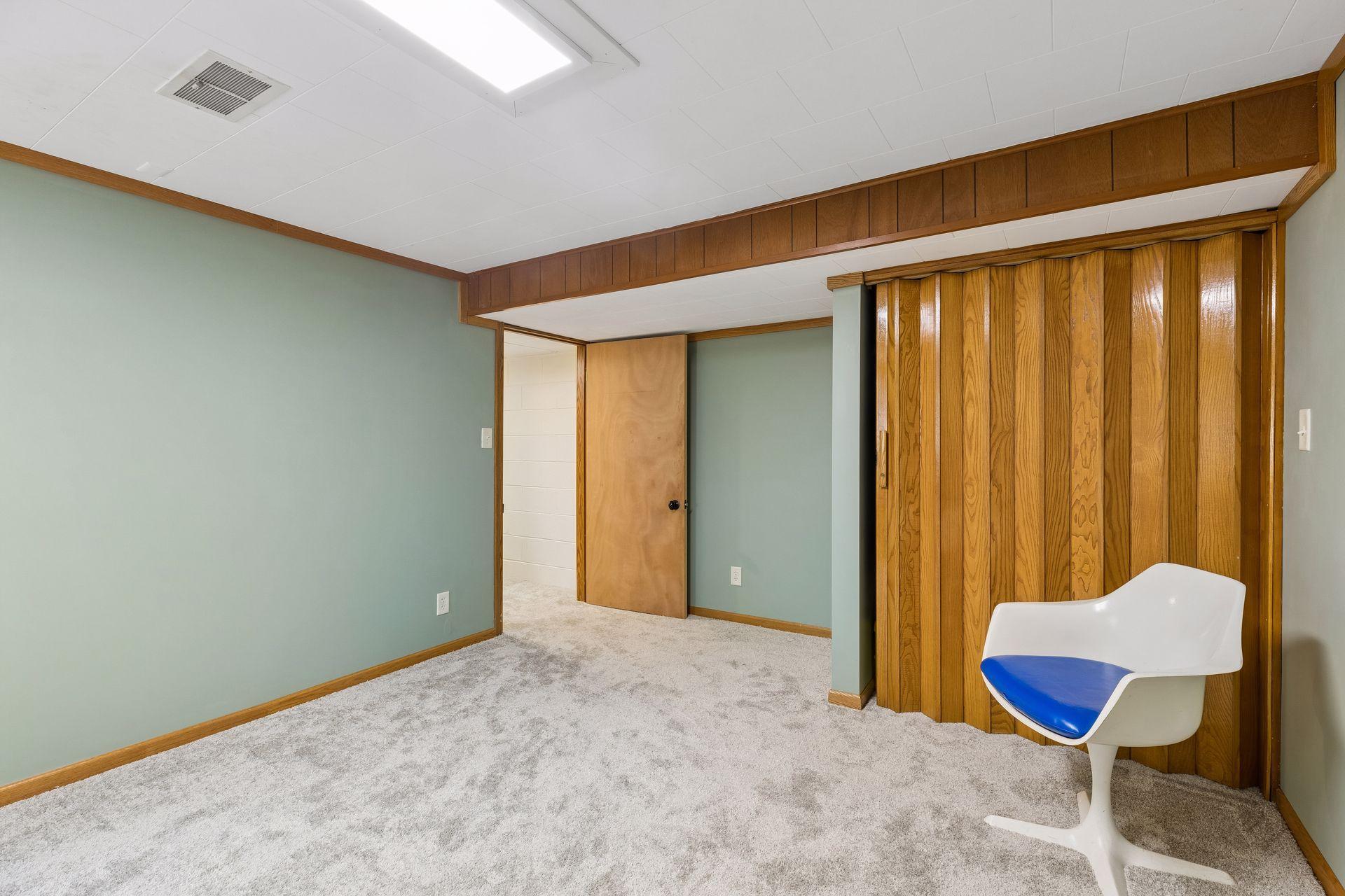 One of two bedrooms on the lower level.