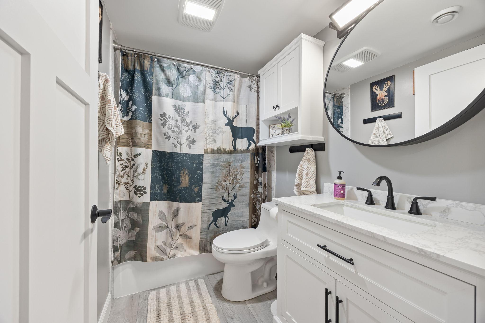 Full bathroom on upper level