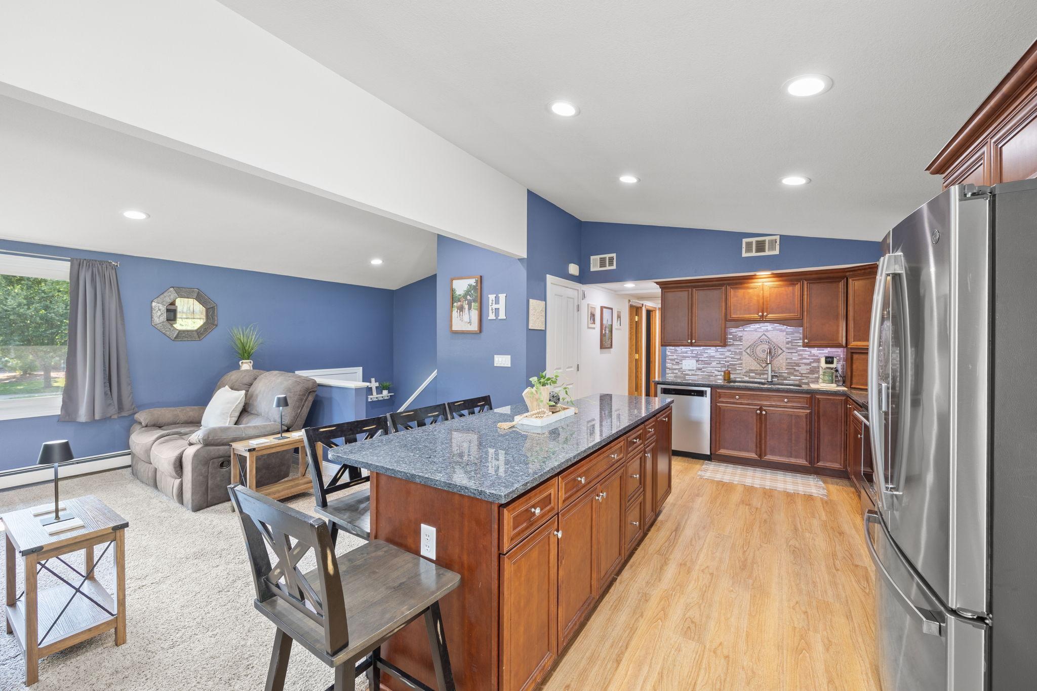 Large kitchen island with seating