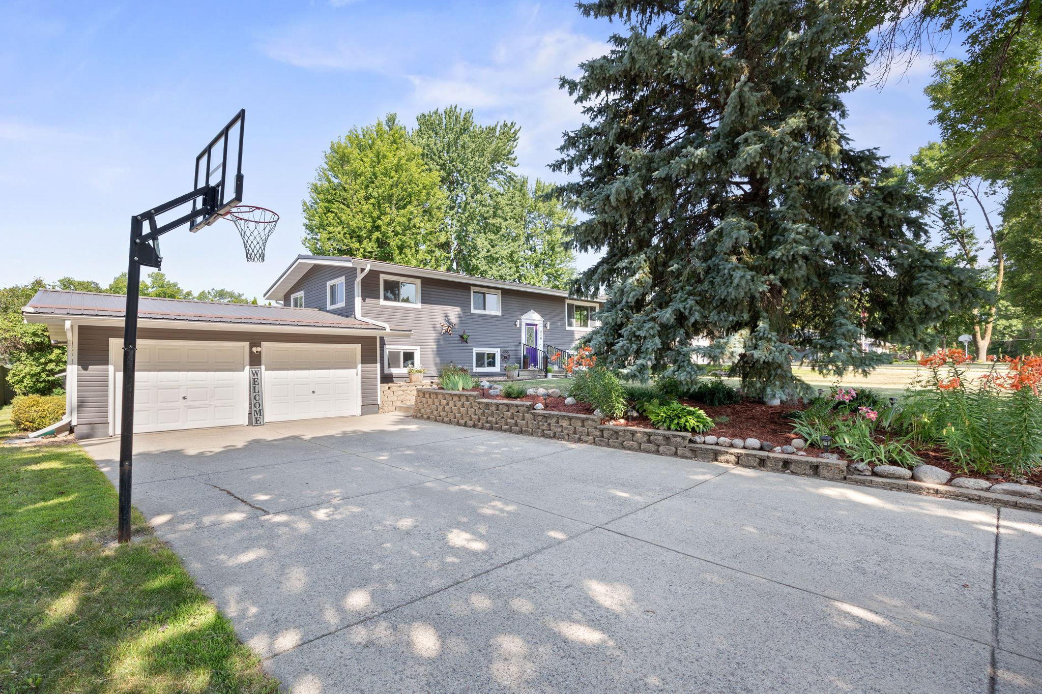 Large concrete driveway