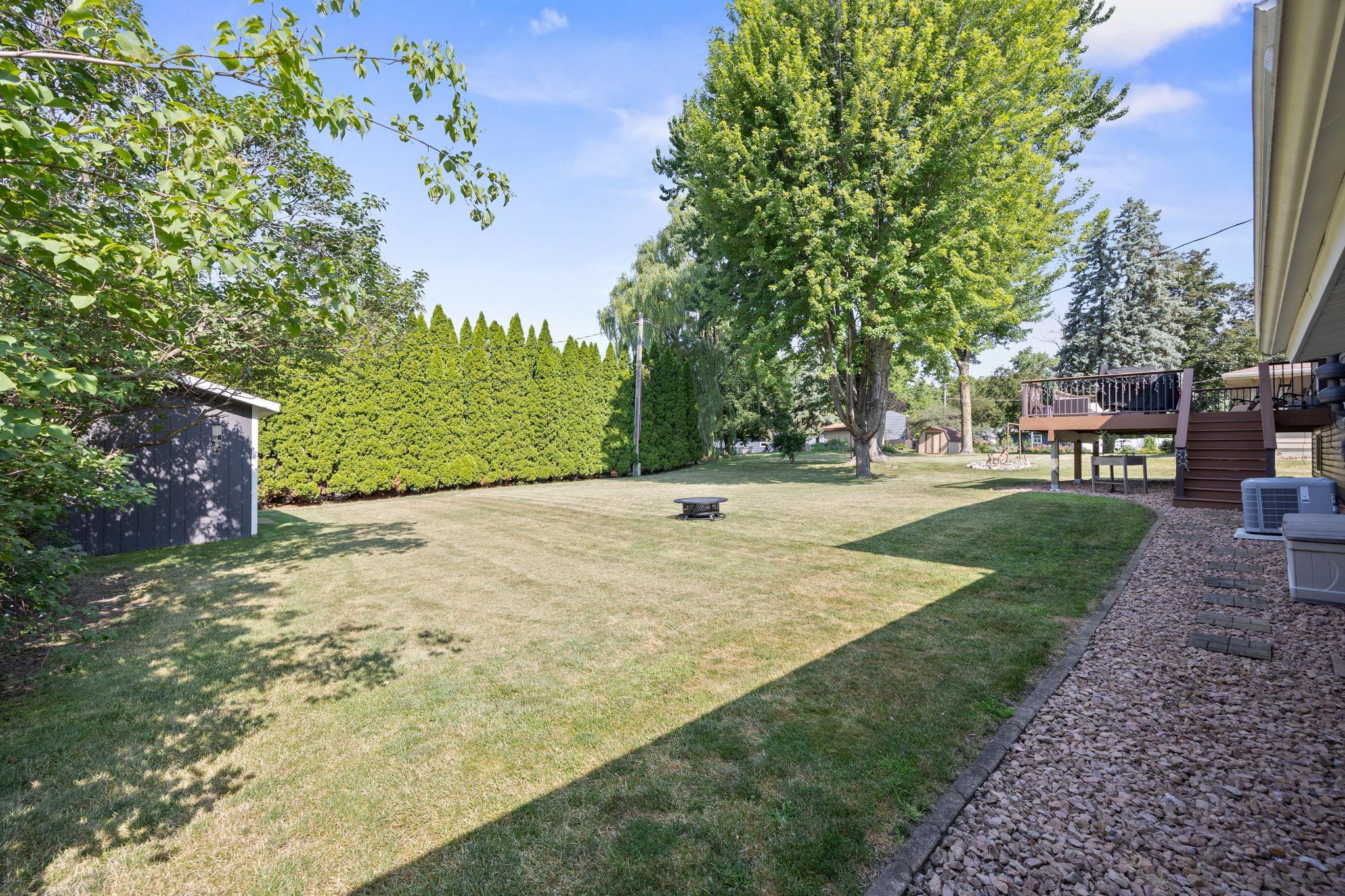 Spacious private backyard
