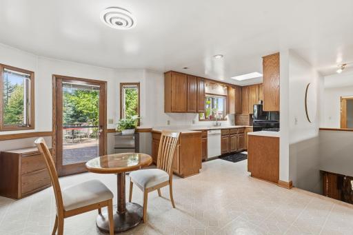 Kitchen view with access to the giant back deck.
