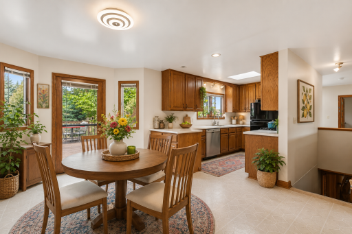 Another view of kitchen and table sitting area - virtual staging.