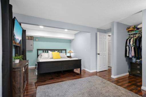Lower level can be utilized as the third bedroom or a family room. A wall could be put up so that there is a third bedroom and a family room.