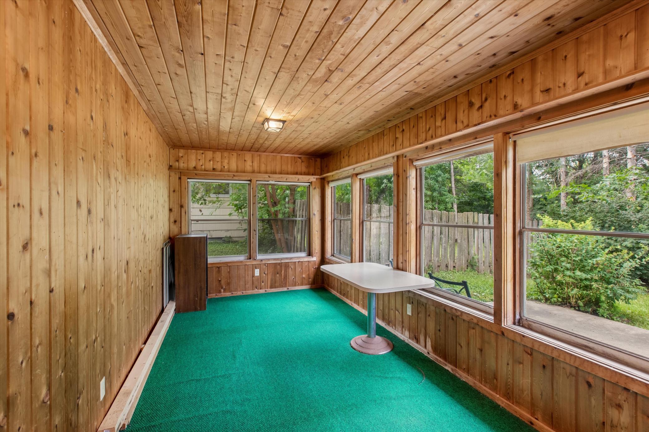 The enclosed porch is a great bonus space!