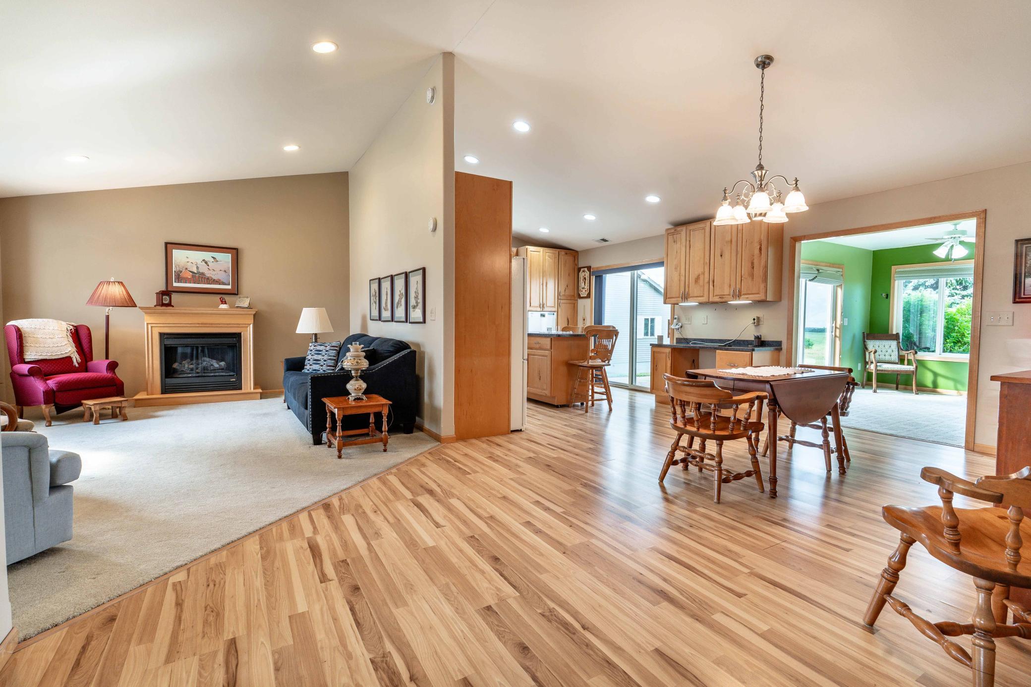 living to dining room