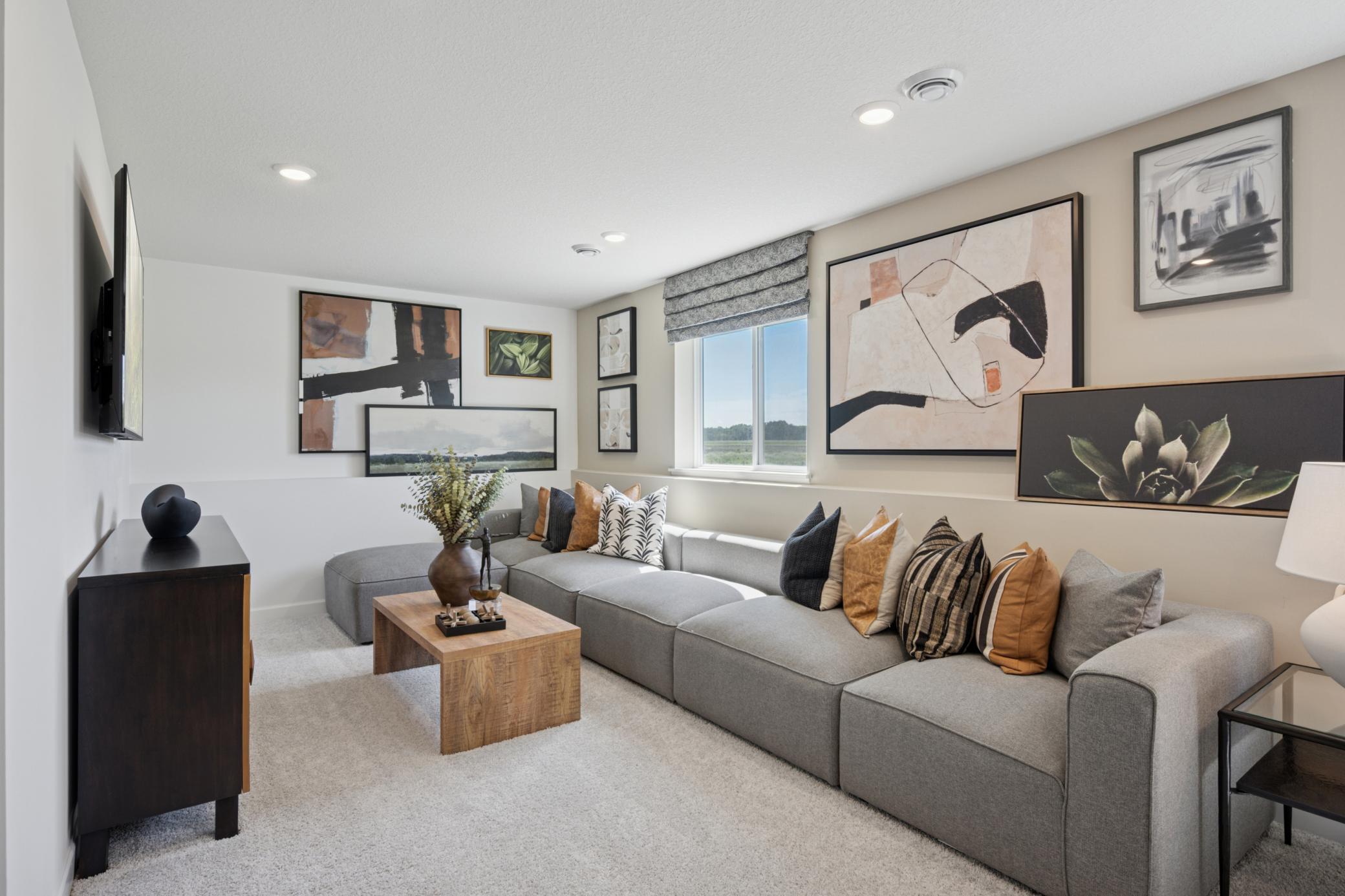 *Photo of model home, actual features may vary. The recreation room.