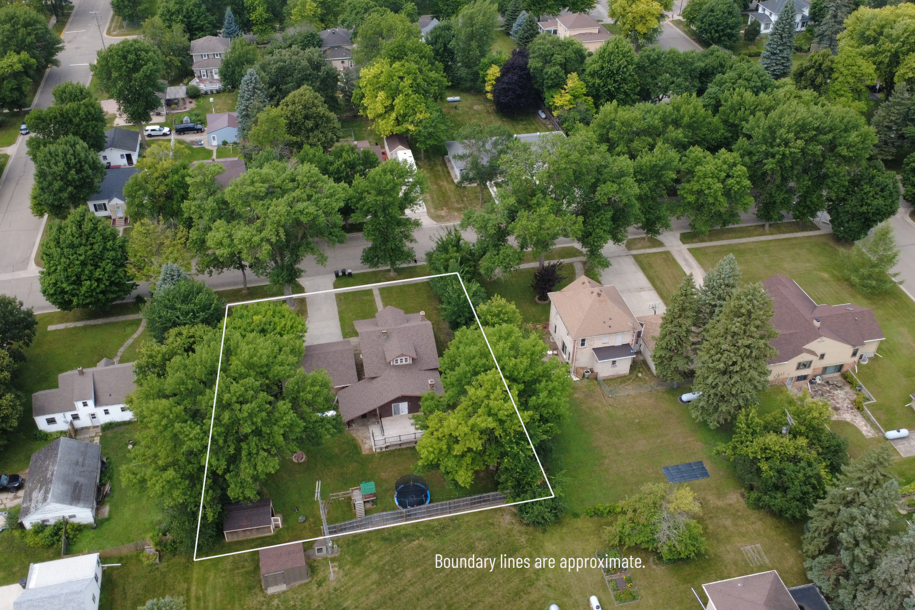 Aerial, property lines