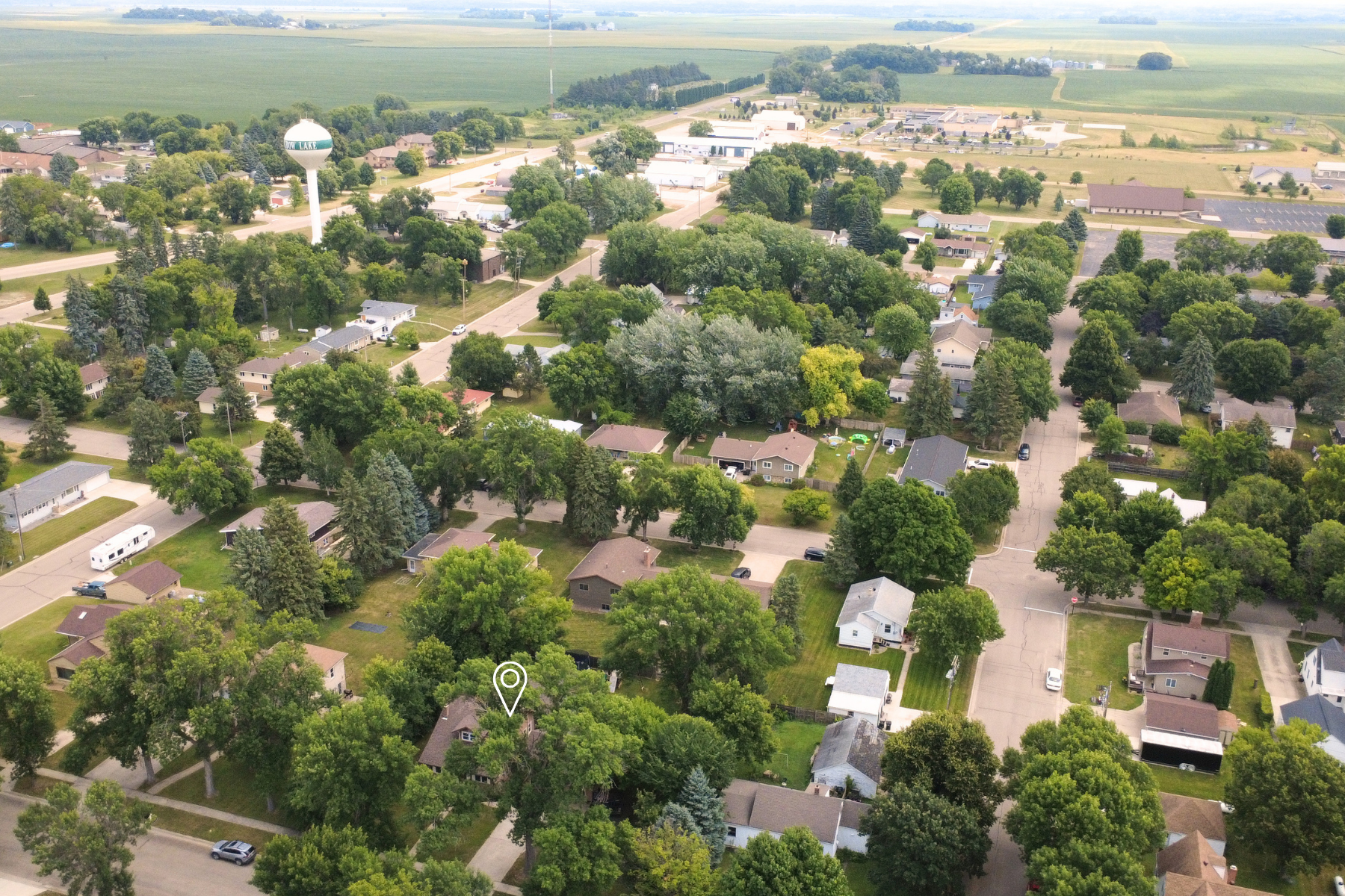 Aerial, Elbow Lake water tower