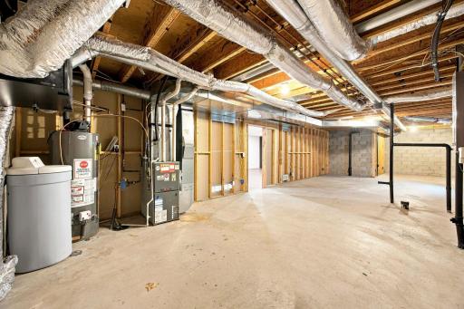 utility area and space to finish a third bedroom (egress window) and bath