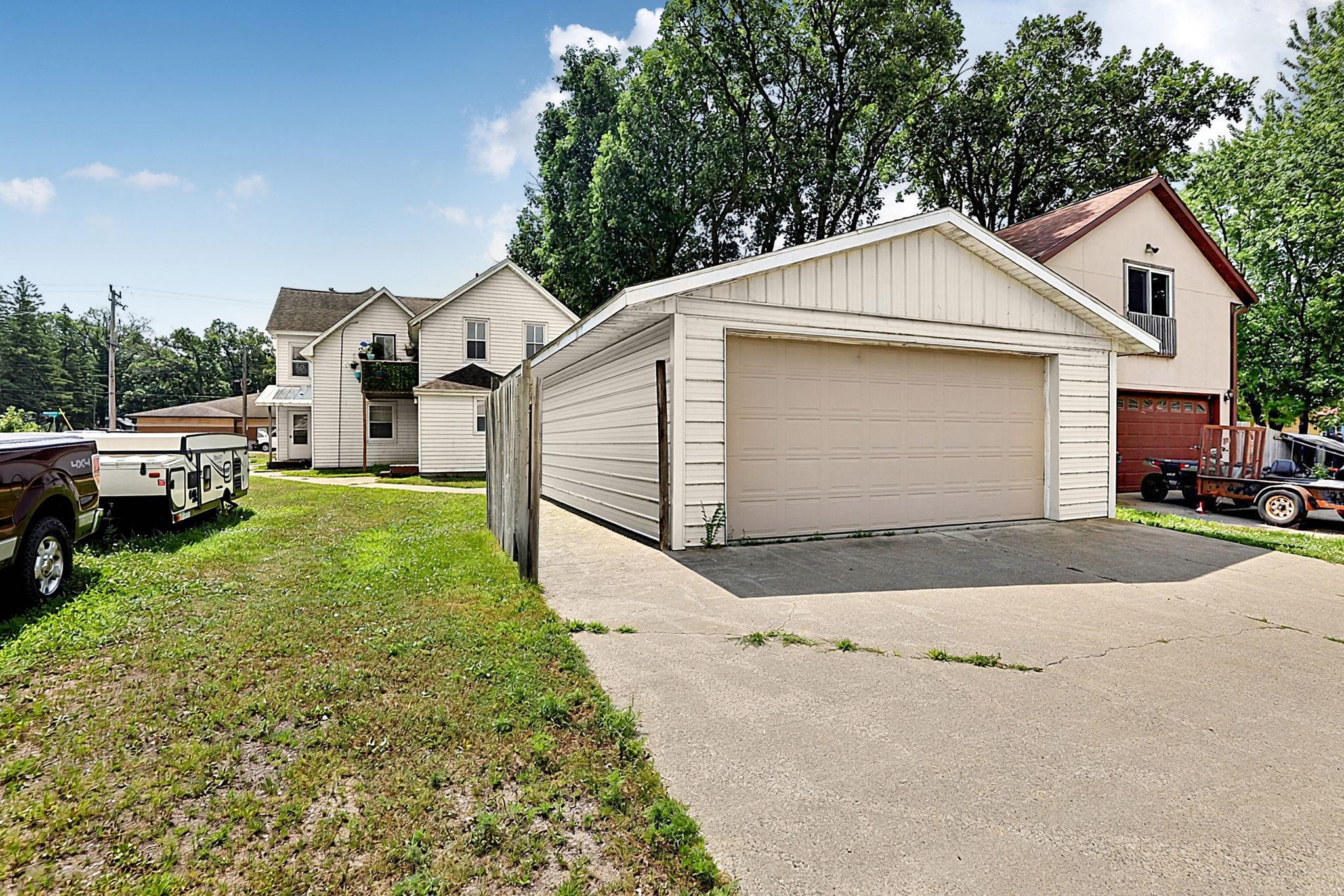 Detached garage is rented