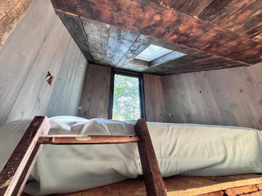 View up into the loft.