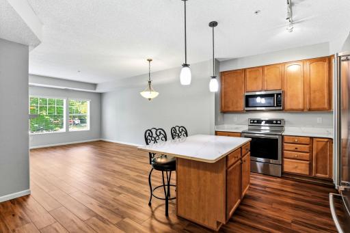 Beautifully upgraded wood grain luxury plank flooring and attractive open spaces.