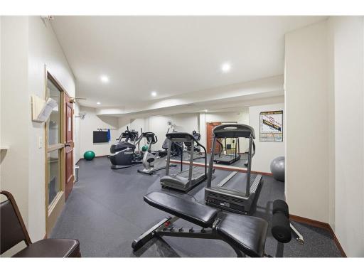 The third floor features an exercise area right off the elevators.