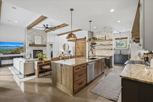 Natural decor gives the home a calm, inviting atmosphere.