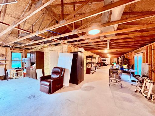 LOTS of space in this garage- has finished rooms with bathroom (composting toilet)