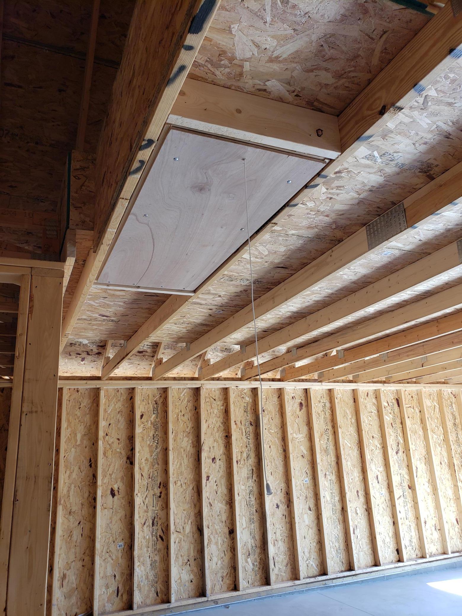 Attic storage in garage